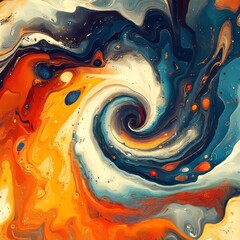 Canvas Print - Abstract swirling colors in vibrant hues creating a dynamic pattern.