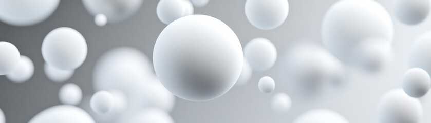 Wall Mural - abstract image of floating white spheres on a gradient background, conveying a sense of calm and tra