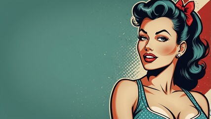 Wall Mural - beautiful tearing up pin up girl vector illustration background