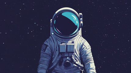 Wall Mural - astronaut in space suit and helmet. space exploration. illustration