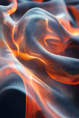 Wall Mural - abstract digital wave with glowing orange and blue colors, blending of light and texture in dynamic,