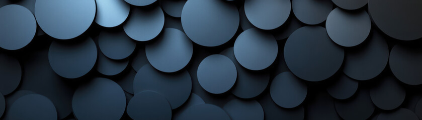 Wall Mural - abstract geometric background featuring overlapping dark blue circular shapes creating a modern and 