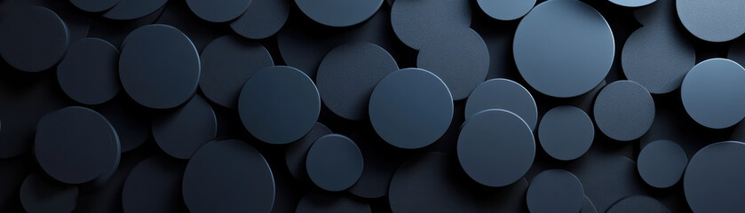 Wall Mural - abstract black circular shapes arranged in a layered pattern create a modern and elegant effect, per