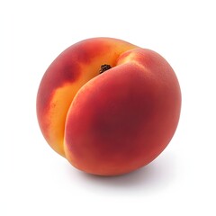 Wall Mural - 261. A single ripe peach isolated on a clean white background