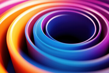 Wall Mural - vibrant spiral pattern with smooth gradient blending multicolor hues, creating a dynamic and eye-cat
