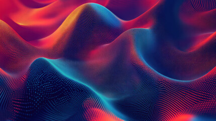 Wall Mural - abstract digital wave pattern in vibrant red and blue hues. dynamic surface texture with a futuristi