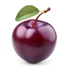 Wall Mural - 238. A fresh, juicy plum isolated on a clean white background