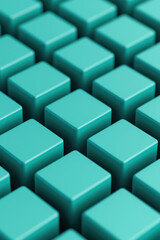 Wall Mural - abstract of turquoise cubes with a geometric pattern. ideal for backgrounds, technology concepts, an