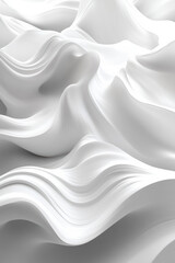Wall Mural - abstract waves of white fabric texture. smooth, flowing curves create an elegant, minimalist backgro