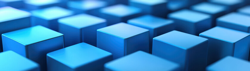 Wall Mural - abstract image of blue cubic structures arranged in a pattern. geometric shapes creating a modern an