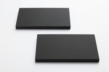 Poster - Blank business cards on light grey background. Mockup for design