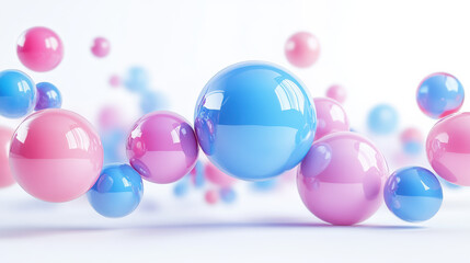 Wall Mural - colorful floating spheres on a white background create a vivid and dynamic composition. perfect for 