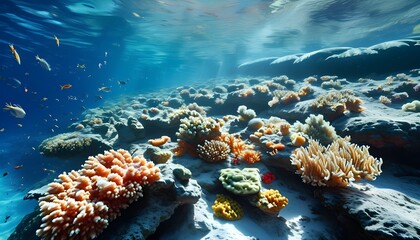 Bleached Coral Reef Illustrating Climate Change Effects on Marine Ecosystems