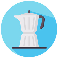 Wall Mural - coffee maker round flat vector icon