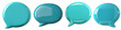 © EvaMur - 3D speech blue bubble set, shiny collection, transparent background, png.