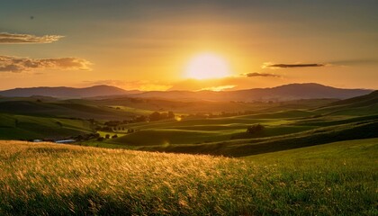 Wall Mural - sunset over the mountains