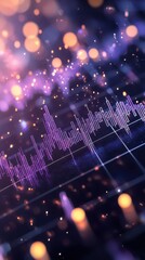 Fototapete - Abstract visualization of sound waves with vibrant colors, suitable for technology and music themes.