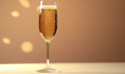 Wall Mural - A glass of champagne is sitting on a table