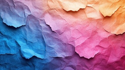 Wall Mural - Abstract Crumpled Paper Background with Rainbow Colors