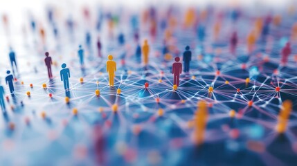 Aufkleber - A group of people are connected by a network of lines