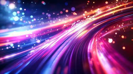 Wall Mural - high-resolution abstract energy flow with vibrant data lines, futuristic technology