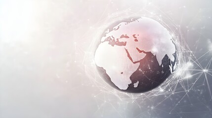 Wall Mural - minimalistic digital globe with network connections and light design