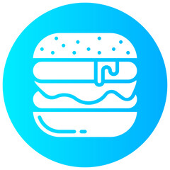 Canvas Print - hamburger round glyph vector icon