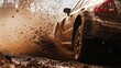 © Jakkarin - Grit and Speed: Rally Car Racing Through Muddy Track with Splashing Mud