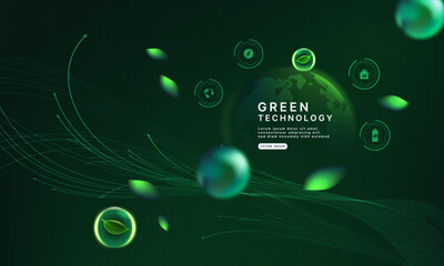 green technology futuristic and innovation background. environment technology.abstract technology ba