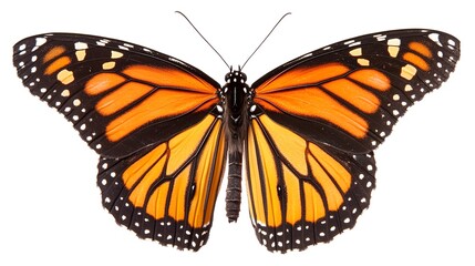 Sticker - image of Monarch Butterfly Isolated on White. No shadow for easy isolated use. 