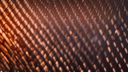 Wall Mural - Abstract Copper Wire Mesh with Sunset Glare