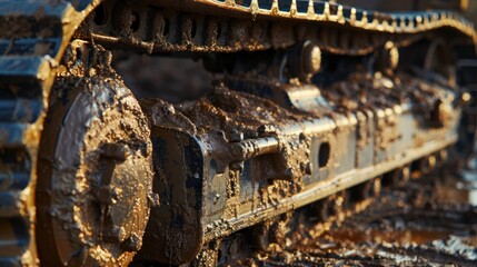 Sticker - Close-up of Muddy Excavator Track