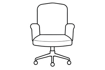 Office chair line art vector illustration