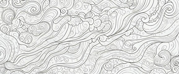 Wall Mural - Abstract black and white swirls