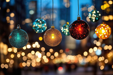 Canvas Print - Hanging Christmas Lights