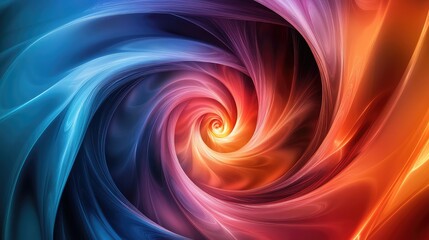 Wall Mural - Smooth, glowing spirals twisting into a deep, abstract vortex.