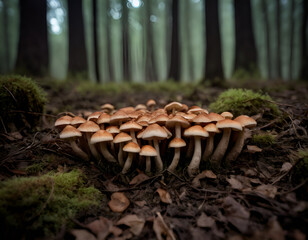 Wall Mural - mushrooms in the forest, mushroom in the forest, mushrooms in the woods