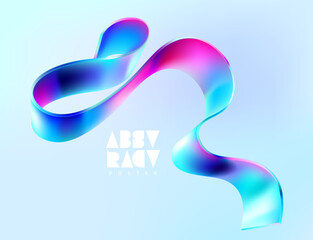 Wall Mural - 3d colorful twisted ribbon. abstract geometric element for posters, banner, covers.