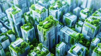 Sticker - Green Cityscape: A Vision of Sustainable Urban Living