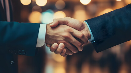 Canvas Print - Closeup of handshake of business partners