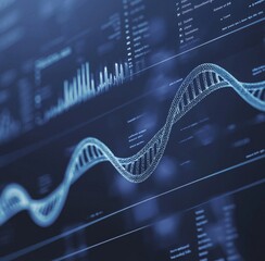 Poster - A futuristic interface with infographic elements and virtual holograms,