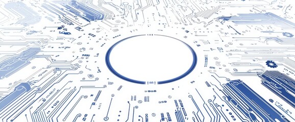 Fototapete - A futuristic interface with a virtual graphic and infographic. Abstract interface with a touch screen.