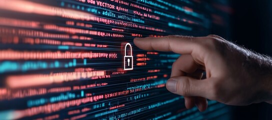 Aufkleber - Padlock icon and internet technology networking. Businessman protecting data on tablet and virtual interface. Data protection privacy concept. EU GDPR.