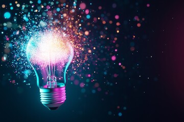 Fototapete - An explosion of a traditional electric bulb. This picture was taken at high speed.