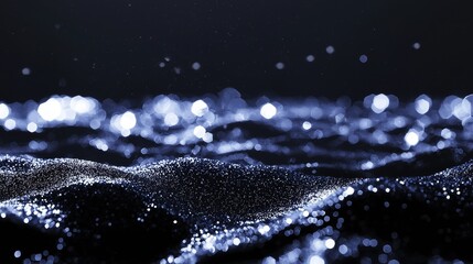 Leinwandbilder - Particle wave and light abstract background, Cyber or technology abstract background.