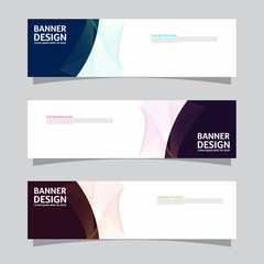 Wall Mural - Vector set of landscape banner background design concept. Colorful background business layout template