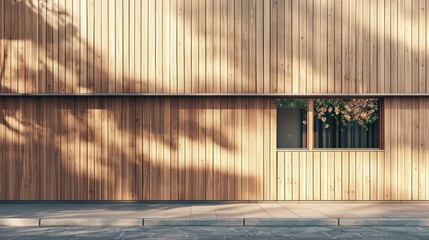 Wall Mural - Wooden Wall with Window and Shadows