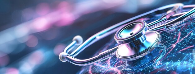Aufkleber - Stethoscope and digital tablet with virtual electronic medical records of the patient on an interface. Digital healthcare and network on modern screen, DNA medical technology.