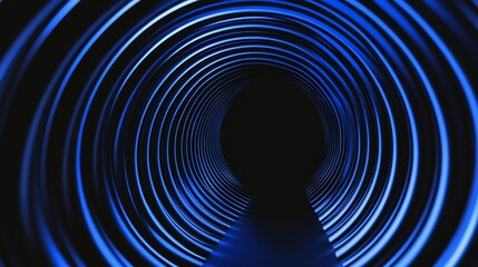 Leinwandbilder - Hologram circle in blue. Shiny ring. Glare scifi. Space tunnel. Empty hole. Glow portal. Astral. Bright disc. Excellent for science, technology. 3D rendering.