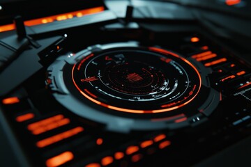 Poster - Futuristic interface with HUD and infographic elements. Three-dimensional illustration.